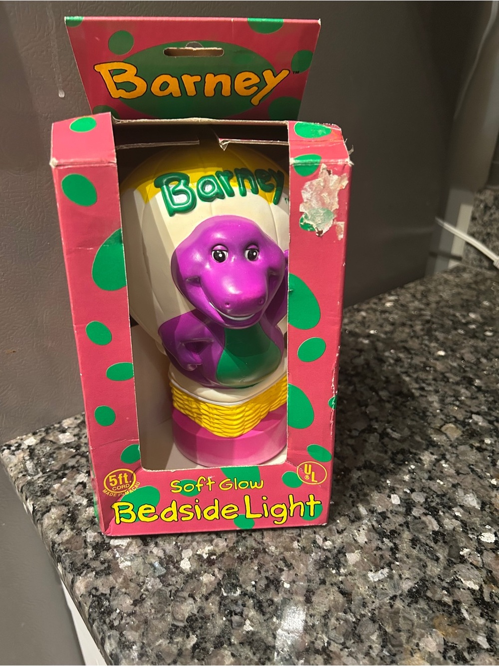 Barney Purple Bedside Light - Soft Glow Kids Nightlight